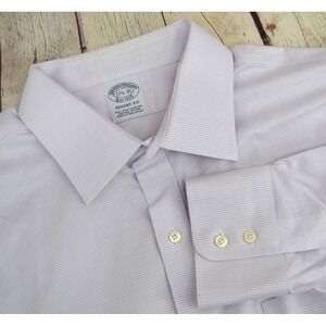 BROOKS BROTHERS Regent Non Iron Dress Shirt SIZE 17.5 - 35 Purple Check